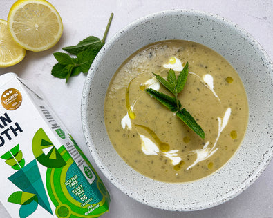 Chilled Courgette, Mint and Vegetable Broth Summer Soup