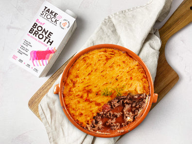 Bone Broth Cottage Pie with Swede & Carrot Mash