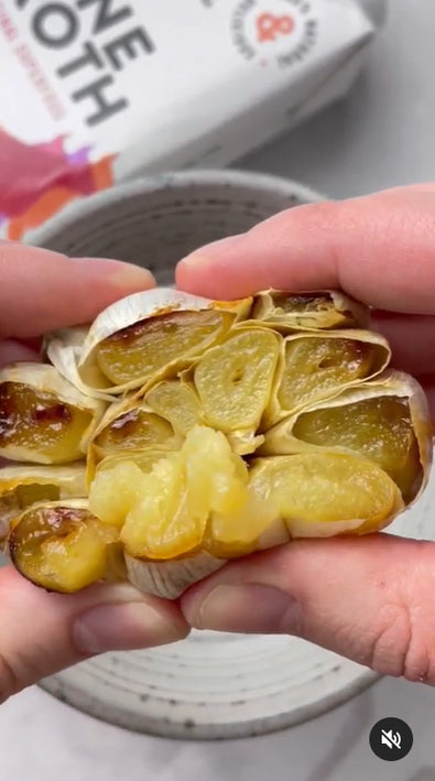 Boost your Broth: Beef bone broth and roasted garlic