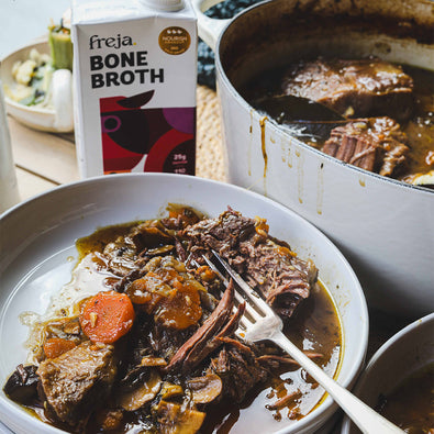 Slow Cooked Beef Brisket and Roasted Dumplings