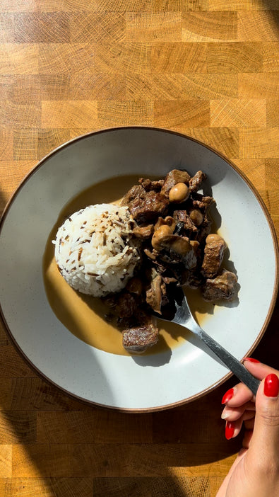 Creamy steak and mushrooms