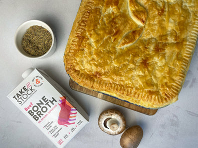 Steak, Ale and Bone Broth Pie